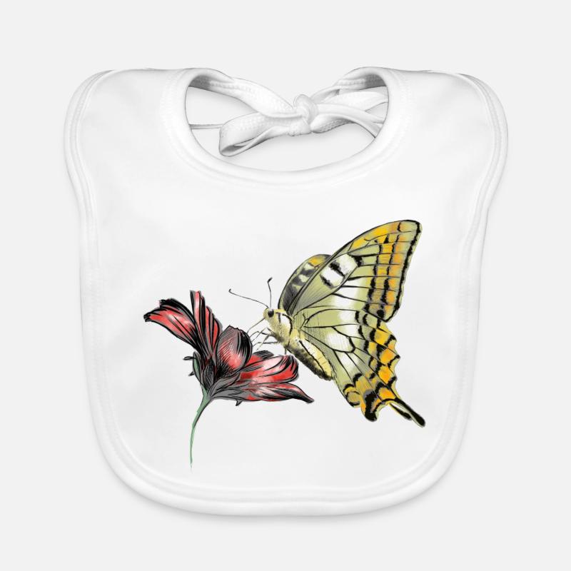 Papillon en fleurs Bavoir bio Bébé