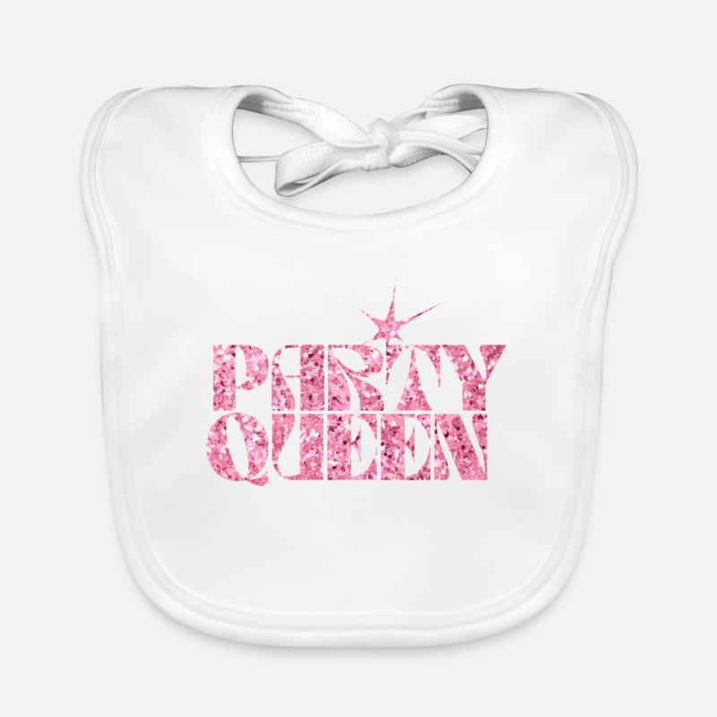 Party Queen Glitzer Text Baby Bio-Lätzchen
