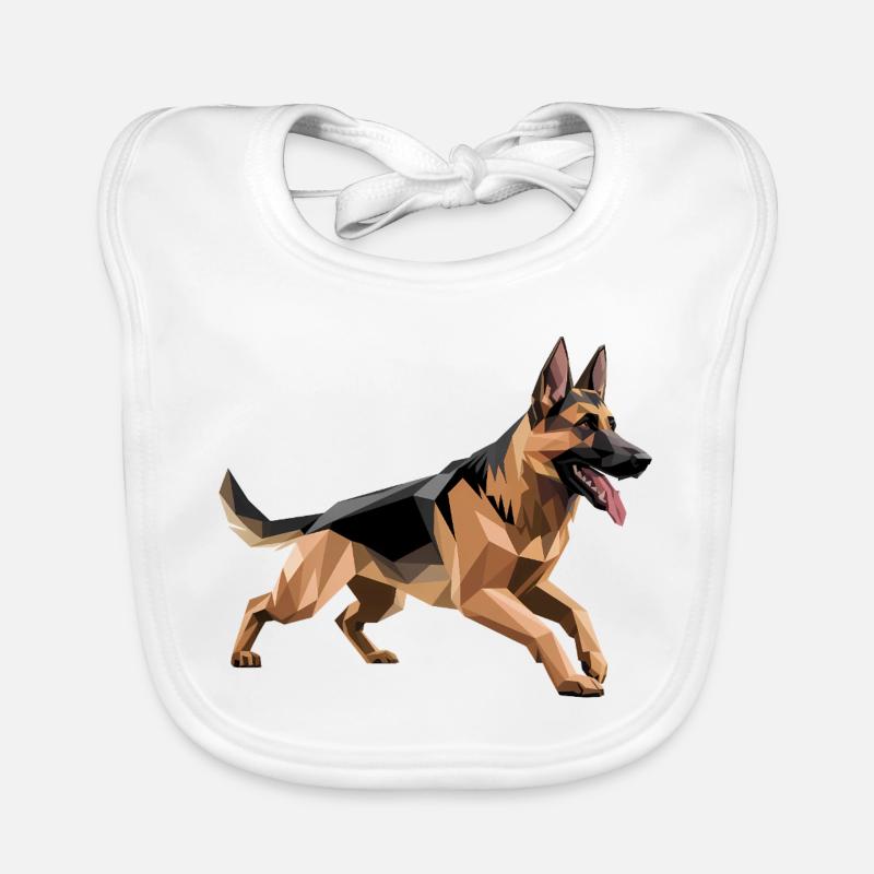 Berger allemand - Logo Low Poly cool Bavoir bio Bébé