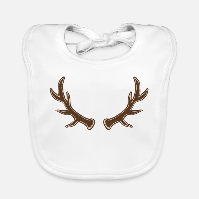 Rustic Antler Silhouette Organic Baby Bibs