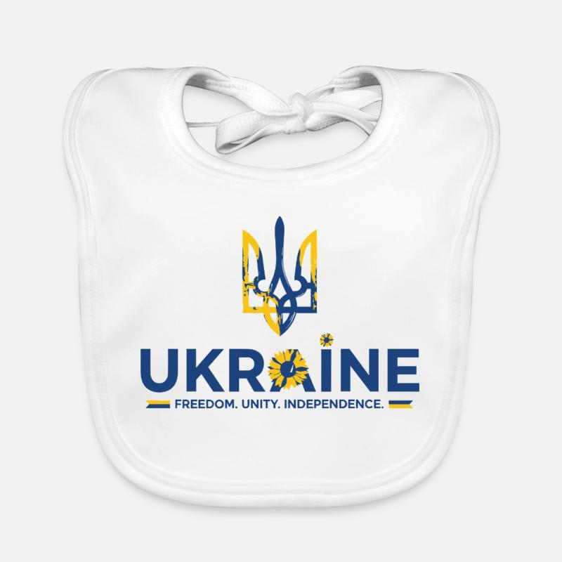 Trident Tournesol Drapeau de l’Ukraine Bavoir bio Bébé