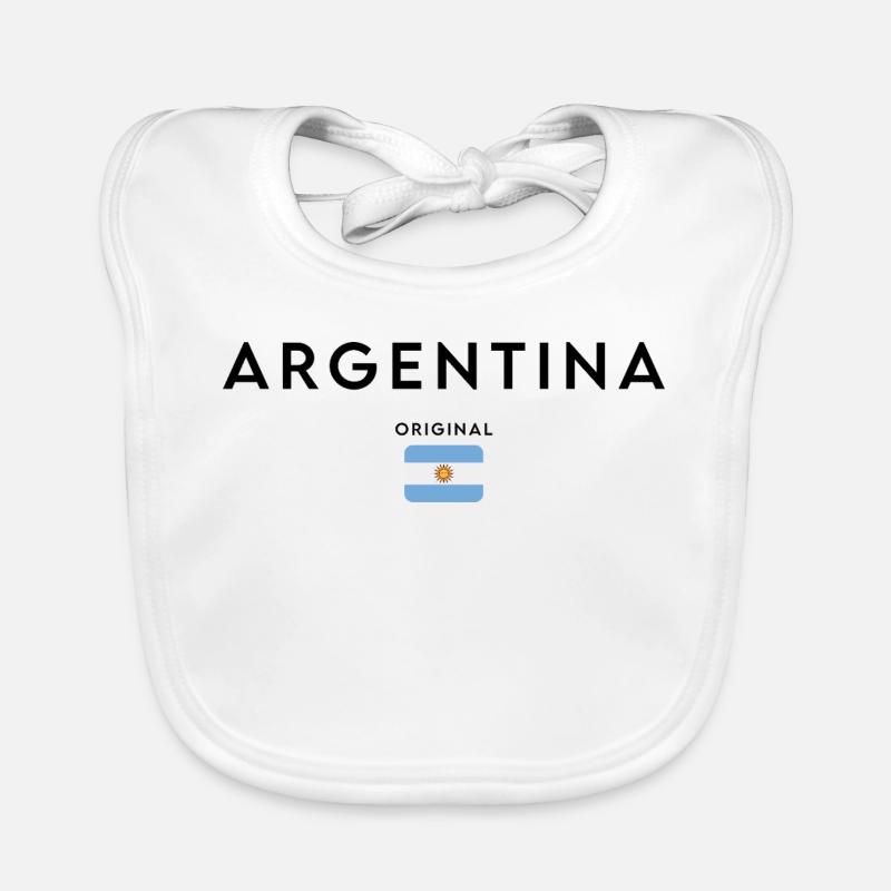 Drapeau argentin, fabriqué en Argentine - Bavoir bio Bébé - blanc