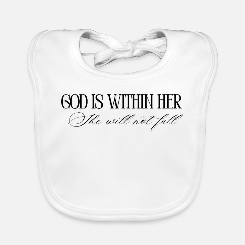 God is within her, she will not fall Baby Bio-Lätzchen