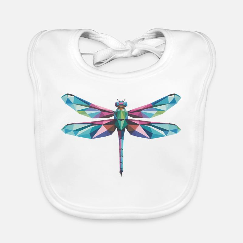 Dragonfly - Cool Low Poly Logo Organic Baby Bibs