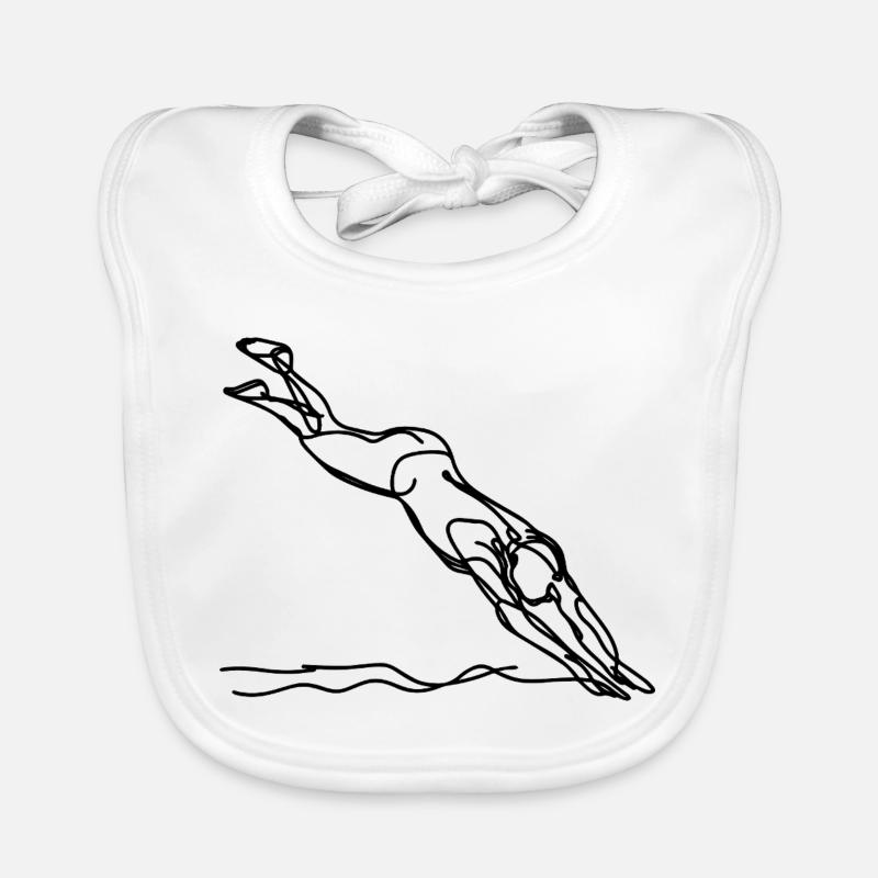 Graphiques de natation Bavoir bio Bébé