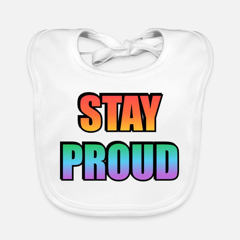 Stay Proud Gradient Text Design Baby Bio-Lätzchen