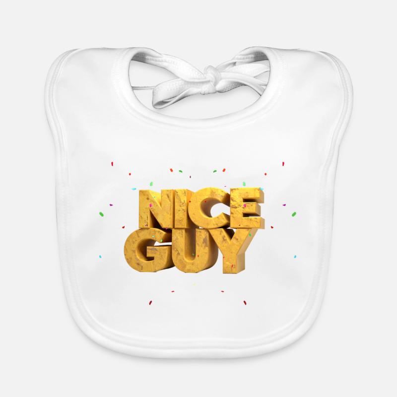 Nice Guy – Monumentale Sandstein-Buchstaben & Konf Baby Bio-Lätzchen