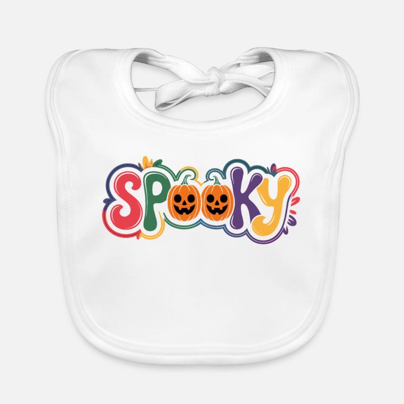 Spooky Pumpkin Lettering Organic Baby Bibs
