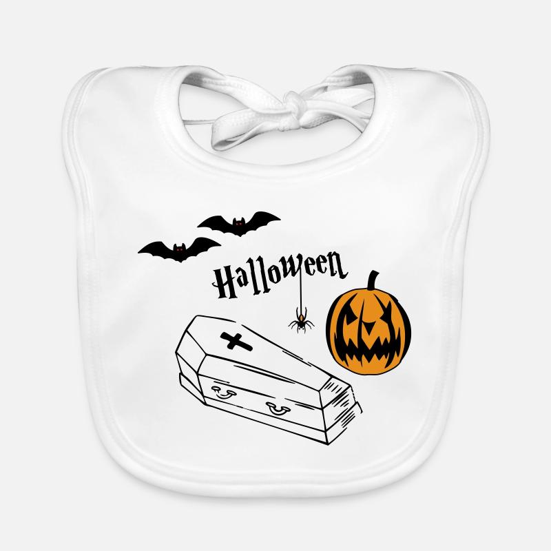 Silhouette de citrouille d’Halloween Bavoir bio Bébé