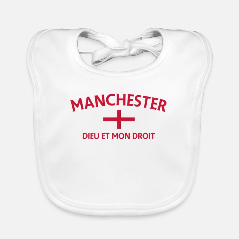 T-shirt à devise du drapeau de Manchester Bavoir bio Bébé