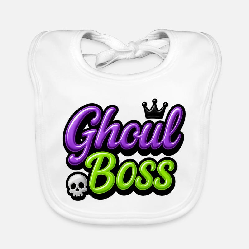 Ghoul Chef / Y2K Halloween Design - Bavoir bio Bébé - blanc