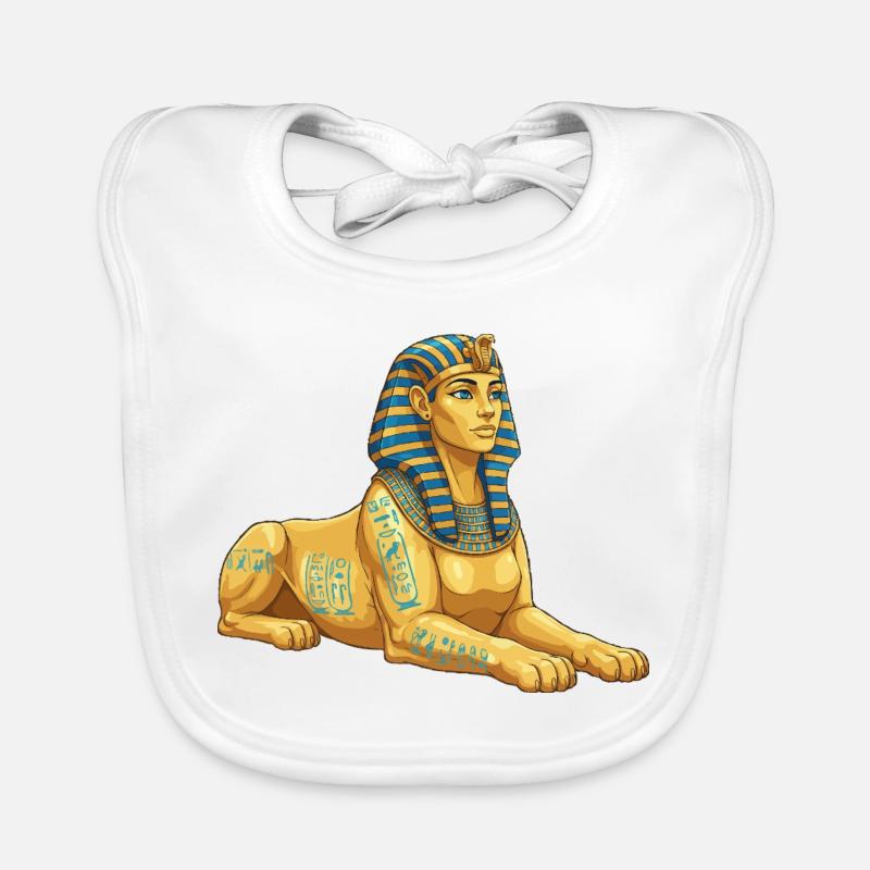 Golden Sphinx with hieroglyphics Organic Baby Bibs