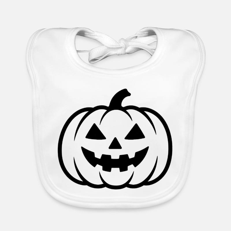 Halloween Pumpkin Face Silhouette Organic Baby Bibs