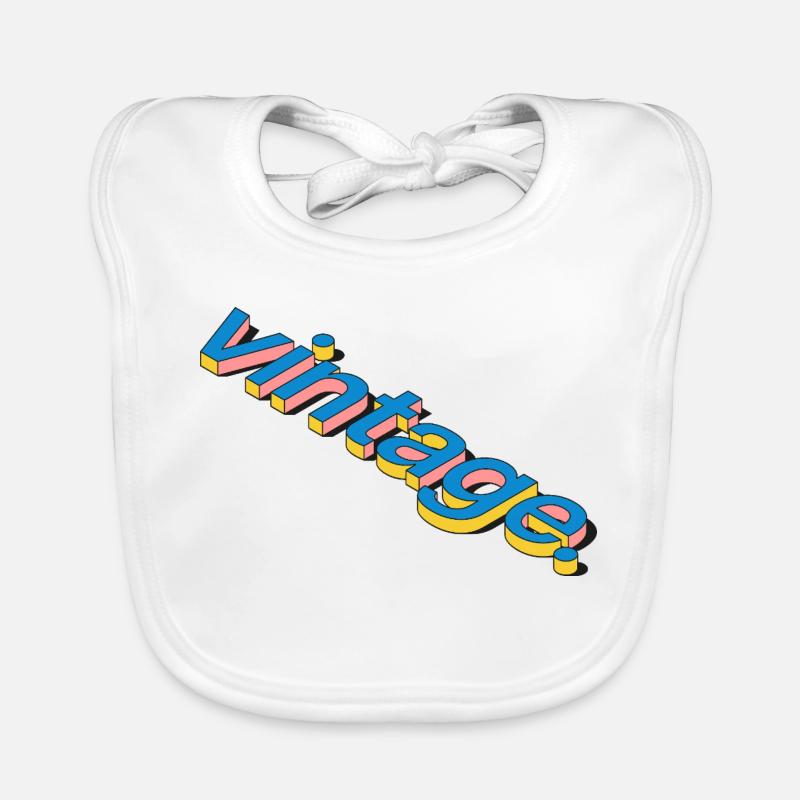 Vintage Retro 3D Typography Design Organic Baby Bibs