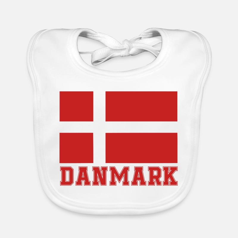 Drapeau géométrique du Danmark Bavoir bio Bébé