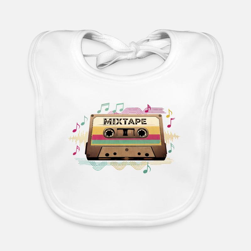 Retro Mixtape NeonNotes Baby Bio-Lätzchen