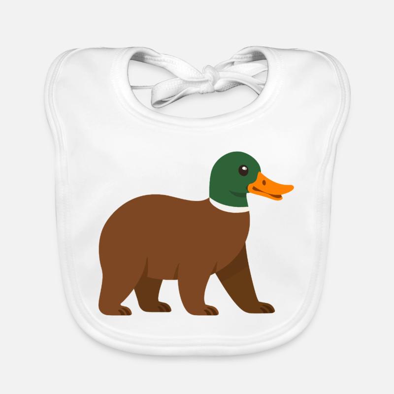 Le canard ours - il a du bec !  Bavoir bio Bébé