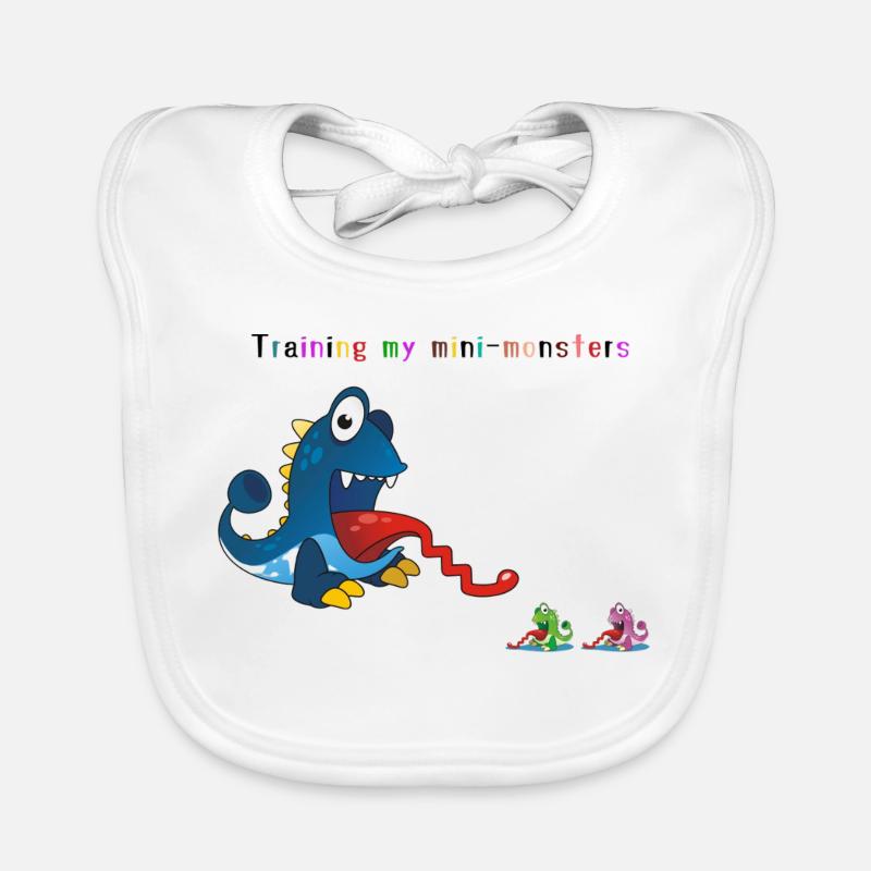Entraîner mes monstres - Bavoir bio Bébé - blanc