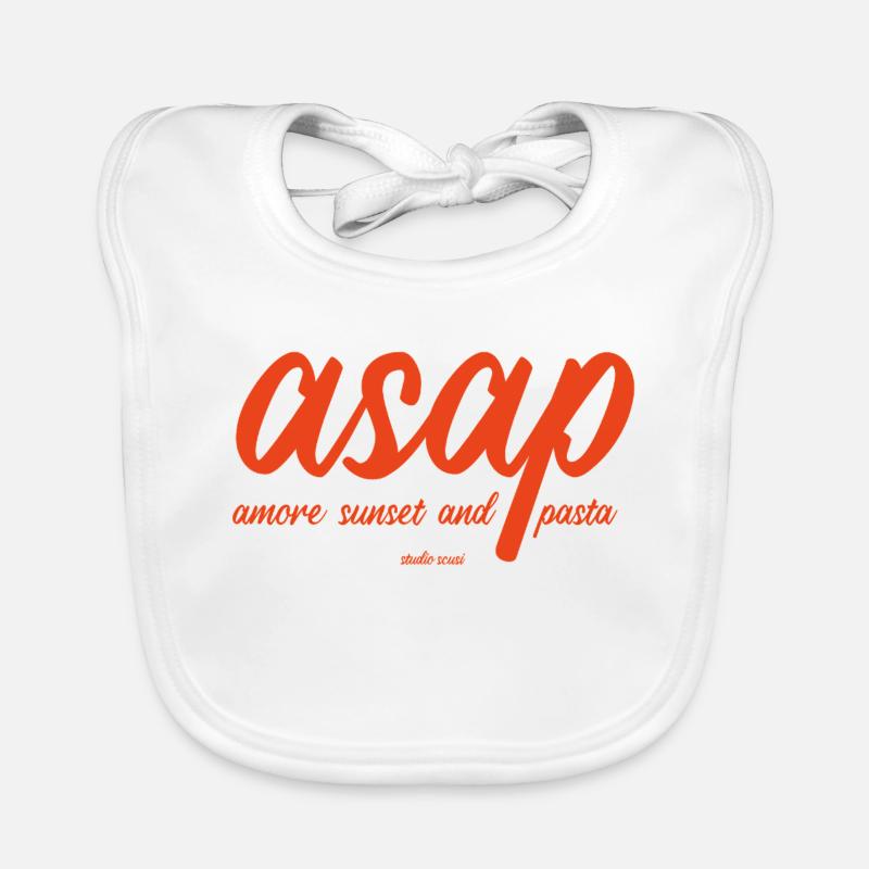 ASAP - Amore Sunset and Pasta - Baby Bio-Lätzchen - Weiß