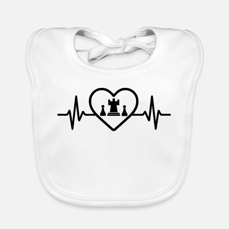 Chess Game Heart Strategy Organic Baby Bibs