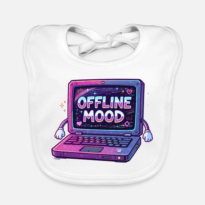 Y2K Retro – Offline Mood - Baby Bio-Lätzchen - Weiß
