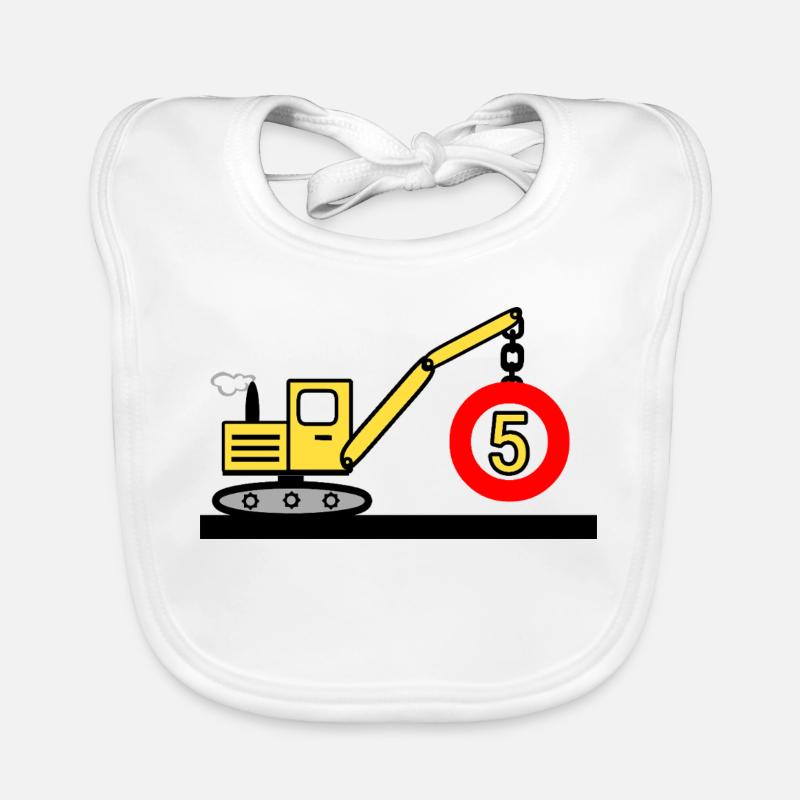 Excavator Organic Baby Bibs