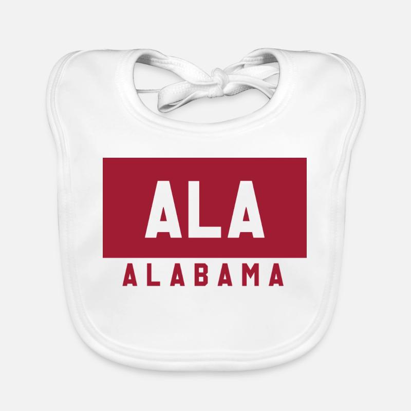 Alabama ALA Typographic Flag Organic Baby Bibs