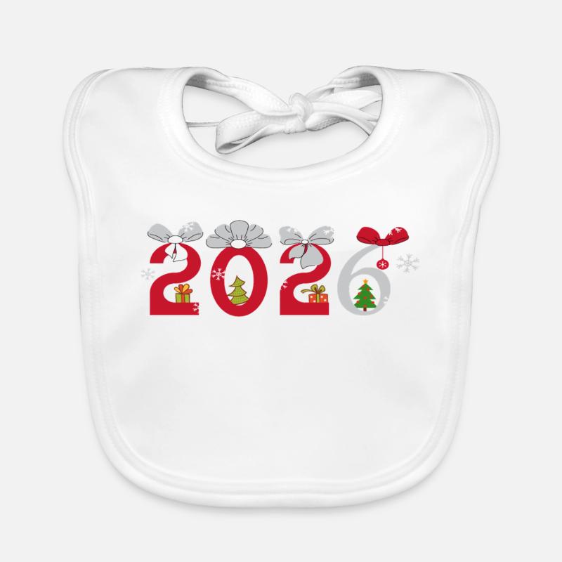  Neujahr 2026 - Baby Bio-Lätzchen - Weiß