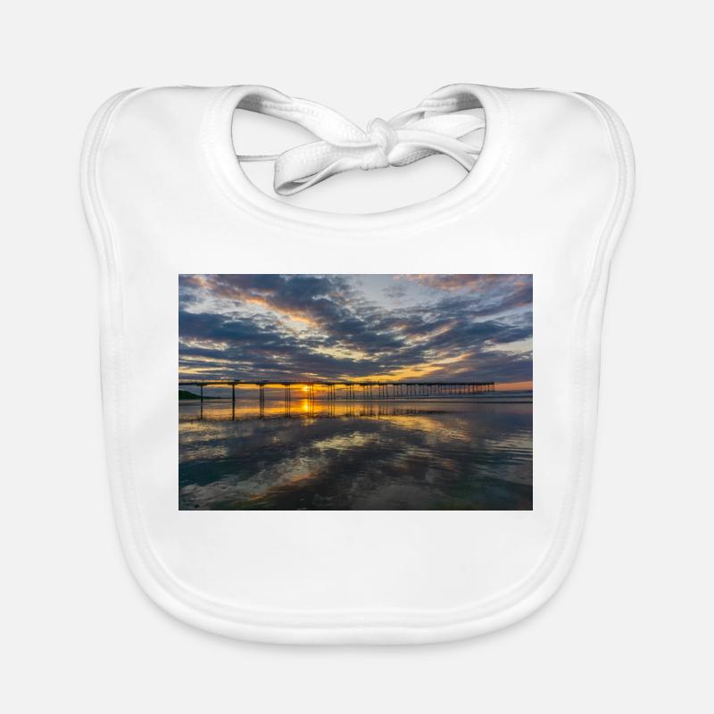 Sunset Pier Reflections Organic Baby Bibs
