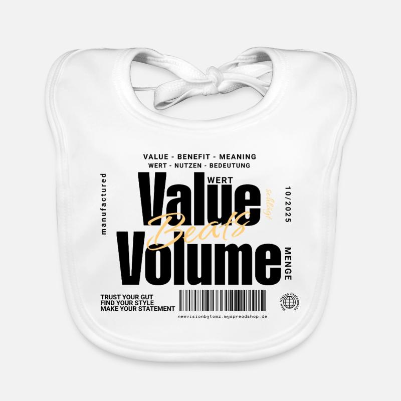 Value Beats Volume – Statement Design (Light) Organic Baby Bibs