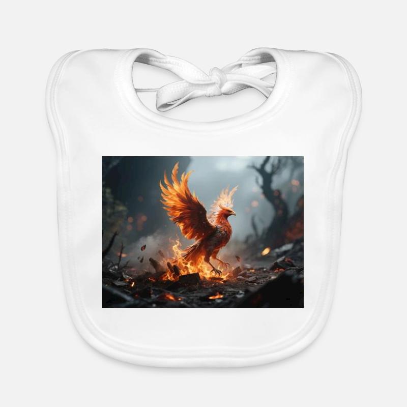 Feuerphönix Aufstieg - Baby Bio-Lätzchen - Weiß