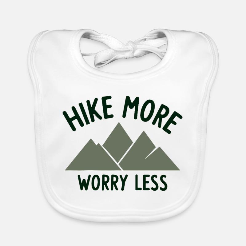 HIKE MORE WORRY LESS Spruch Baby Bio-Lätzchen