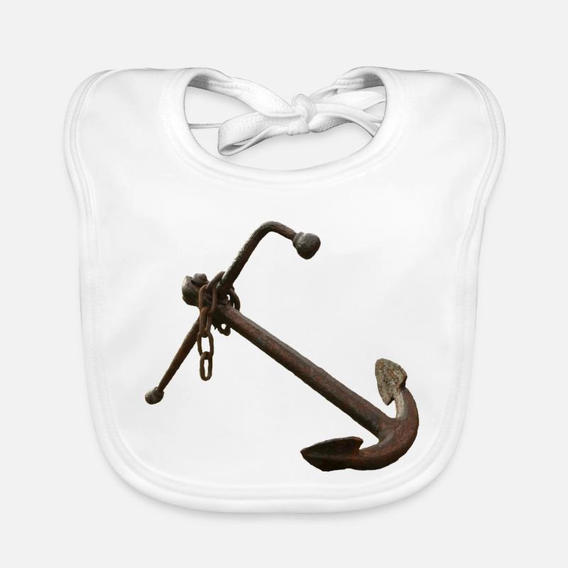 Rusted Anchor Nautical Organic Baby Bibs