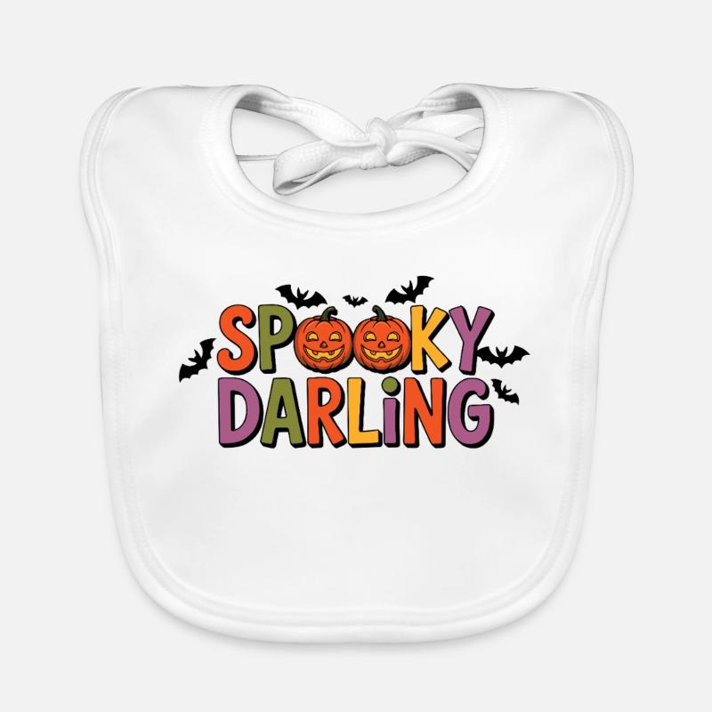 Spooky Darling Halloween Font Organic Baby Bibs
