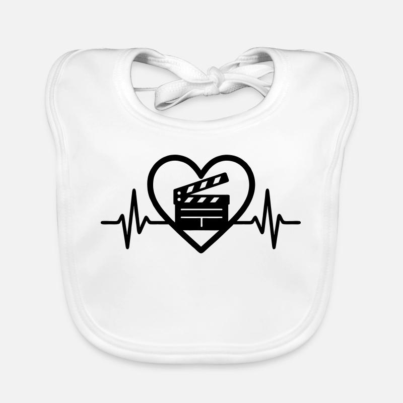 Cinema Heart Clapper Organic Baby Bibs