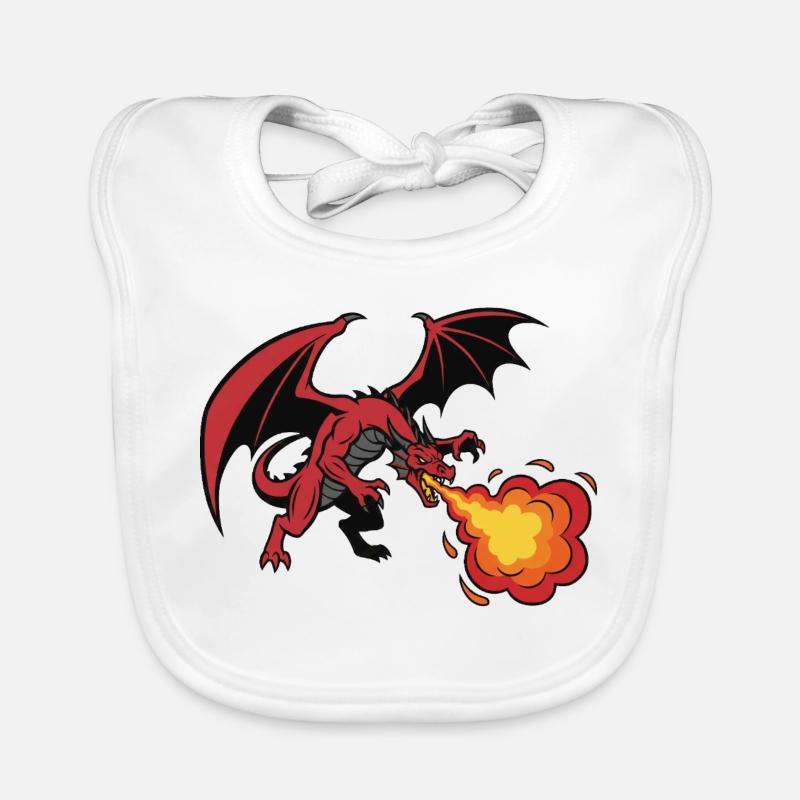 Conception de souffle de feu dragon rouge Bavoir bio Bébé