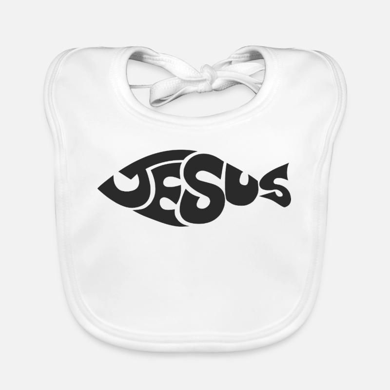 Chemise à logo de lettrage Jésus Bavoir bio Bébé