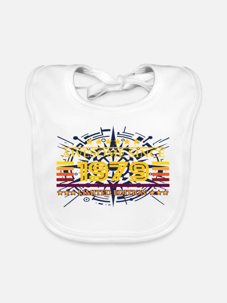 Awesome since 1979 Limited Edition - Organic Baby Bibs - white - Front