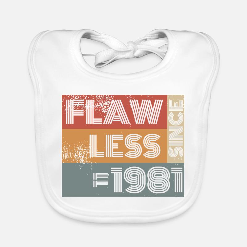 44. Birthday Flawless since 11/1981 Organic Baby Bibs