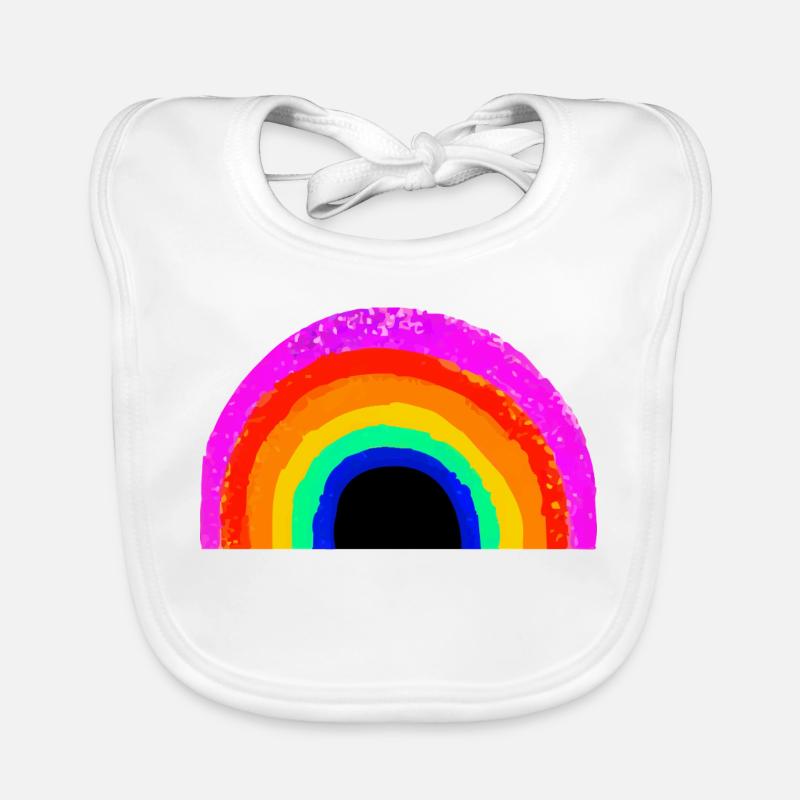 Lebendiger Regenbogenbogen Baby Bio-Lätzchen