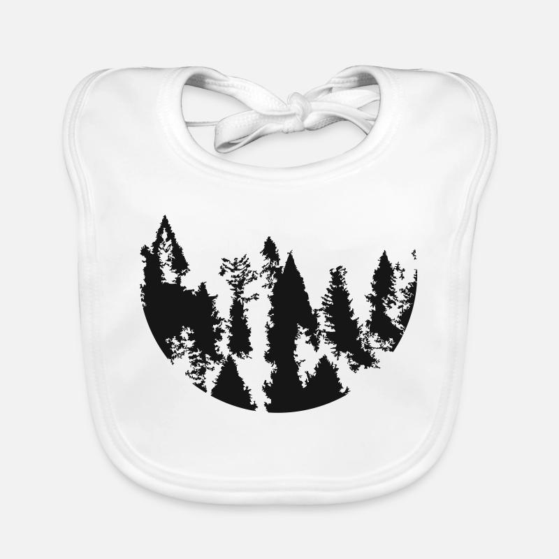 Silhouette de cercle de forêt - Bavoir bio Bébé - blanc