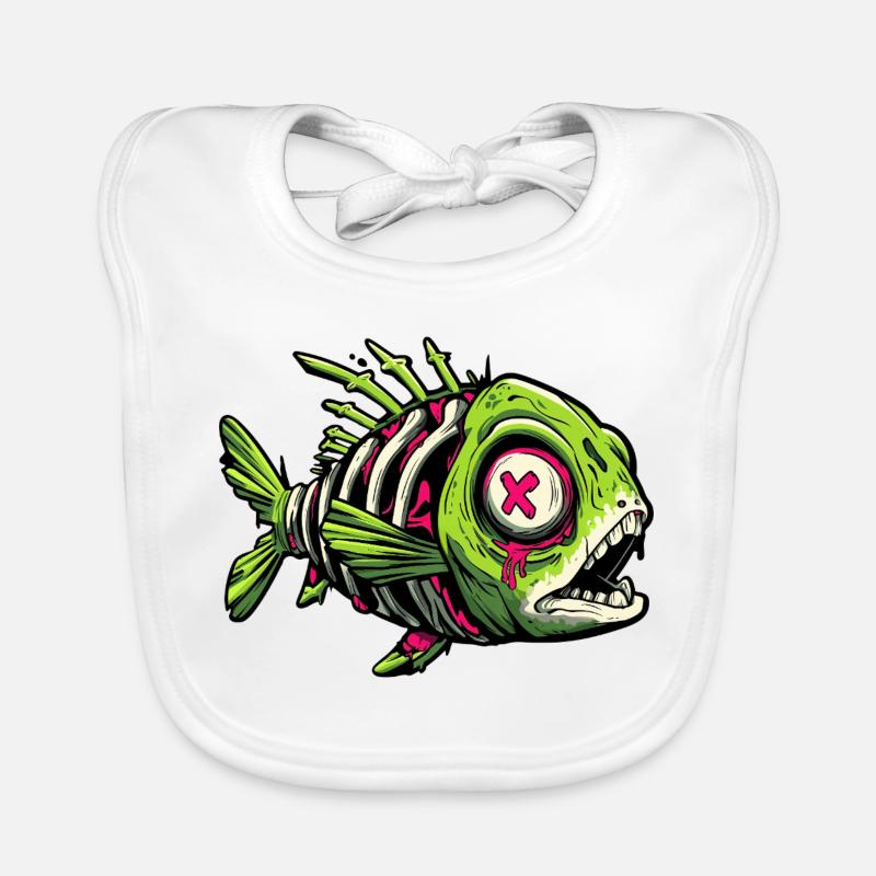 Graffiti de poisson zombie Bavoir bio Bébé