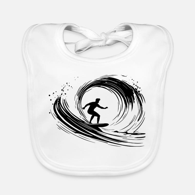 Surfen Kunst Surfer Illustration Baby Bio-Lätzchen