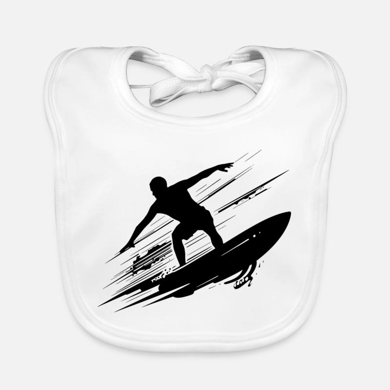Surfen Kunst Surfer Illustration Baby Bio-Lätzchen