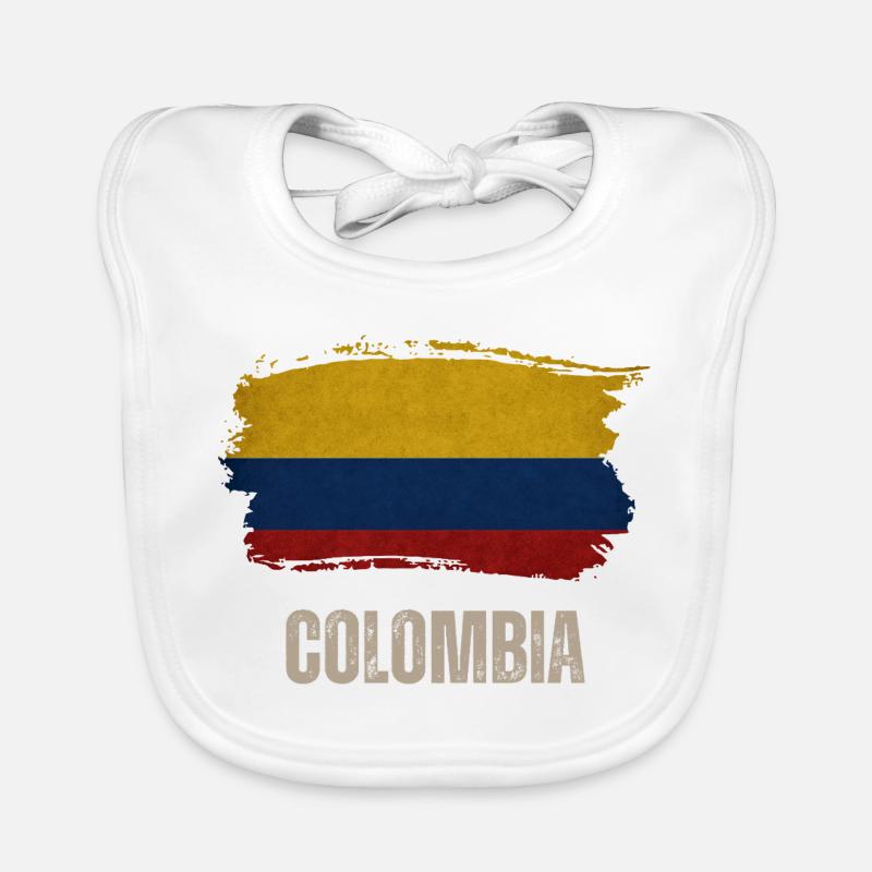 Vintage Colombie, drapeau de la Colombie Bavoir bio Bébé