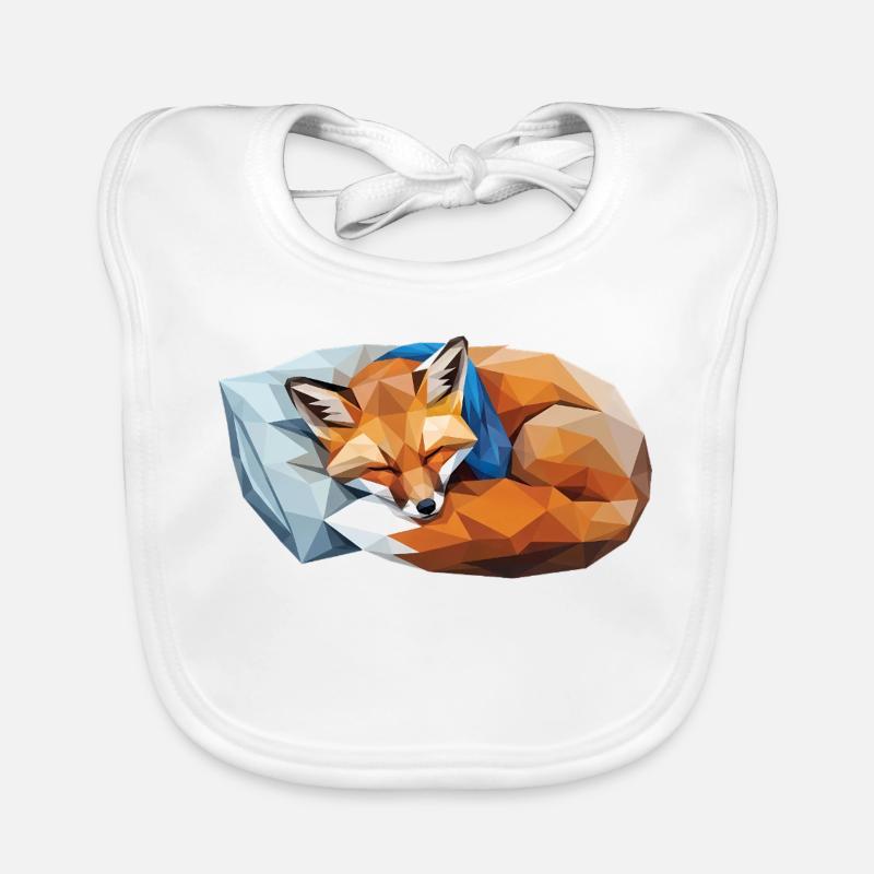 Renard endormi dans le style polygonal Bavoir bio Bébé