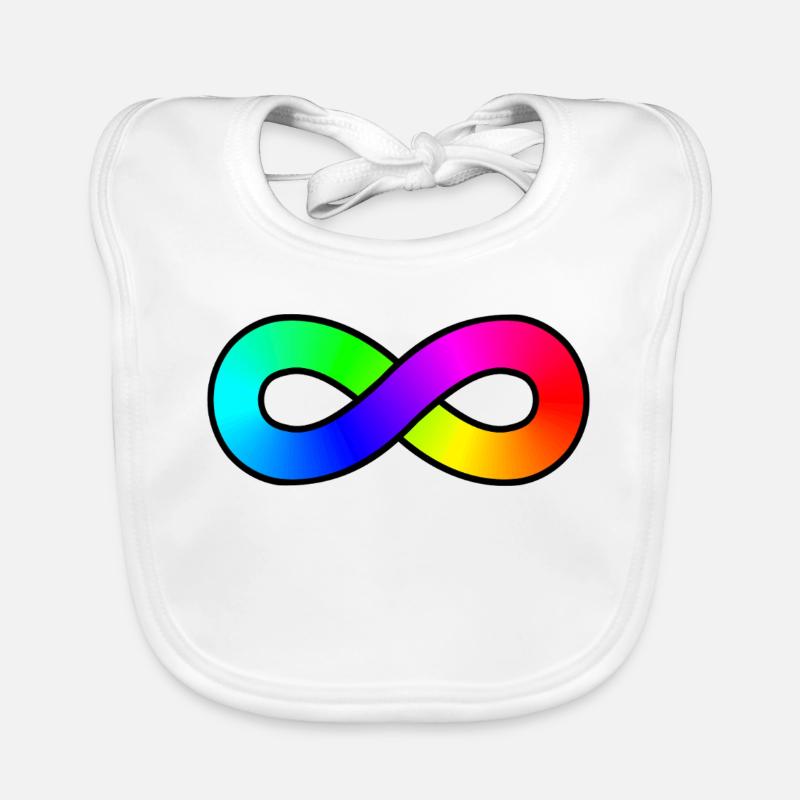 Autismus Regenbogen Unendlichkeit - Baby Bio-Lätzchen - Weiß