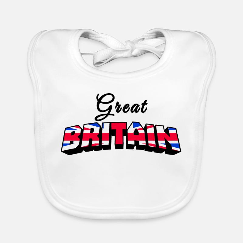 Great Britain Union Jack Pride Graphic Tee Organic Baby Bibs