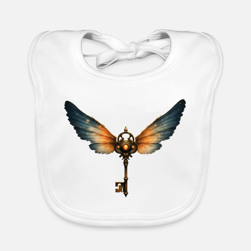 Clé ailée Steampunk Bavoir bio Bébé