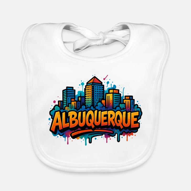 Silhouette de graffiti d’Albuquerque Bavoir bio Bébé